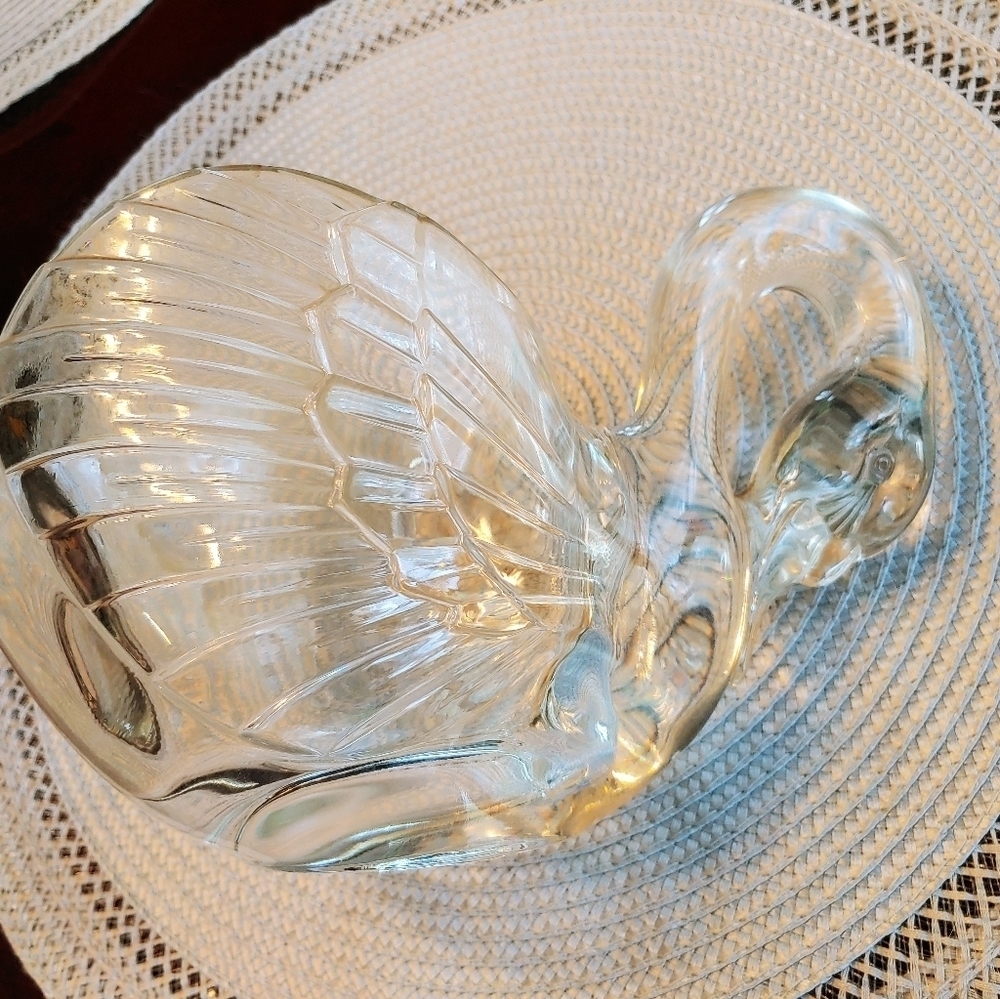 Glass Swan Candy Dish Planter Bowl Collections France 24% Lead  #CristalDArques - Picture 4 of 6